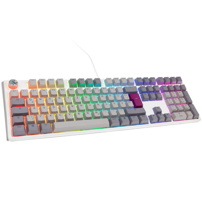 Ducky One 3 Mist Grey gamingtastatur RGB MX-Speed-Silver forfra