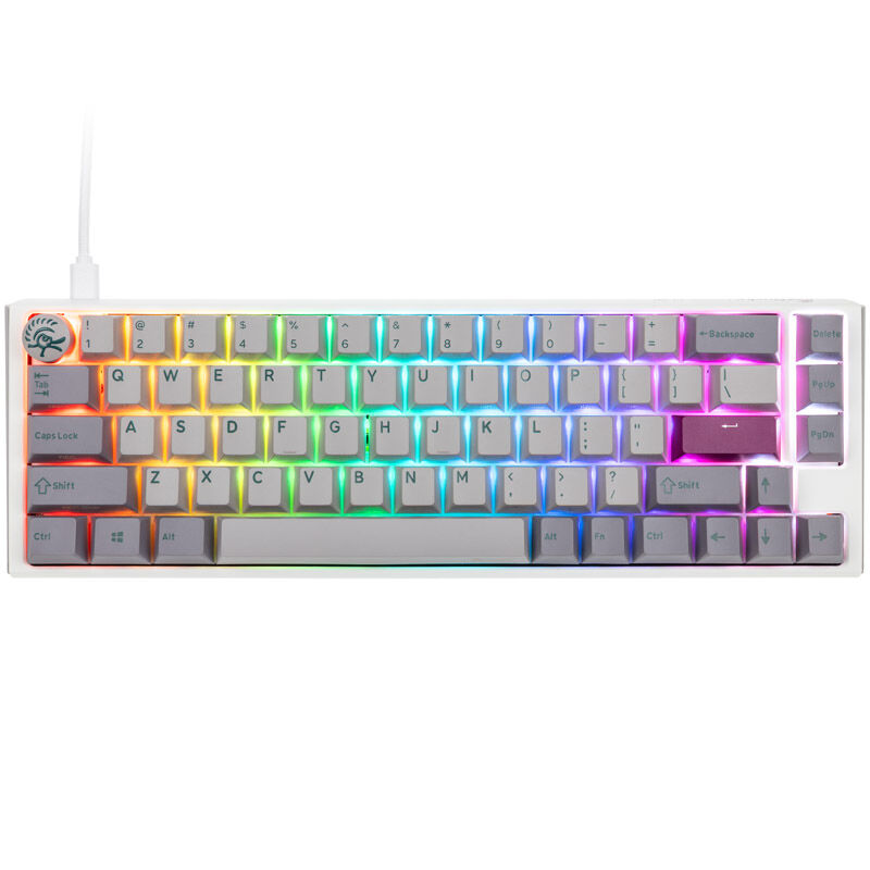 Ducky One 3 Mist Grey SF gamingtastatur 65% RGB MX-Silent-Red bakside