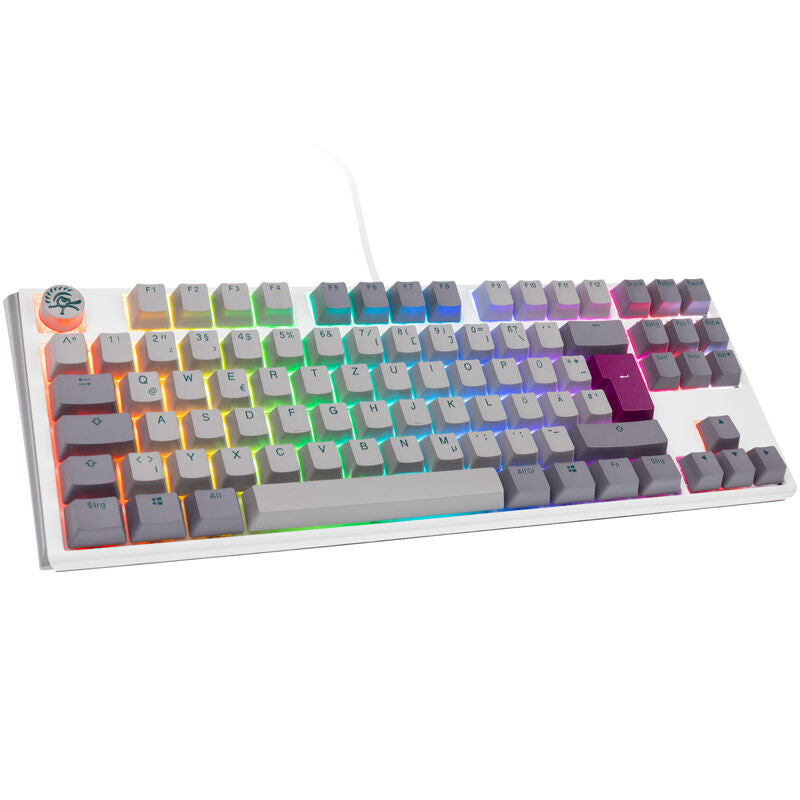 Ducky One 3 Mist Grey TKL gamingtastatur RGB MX-Blue forfra