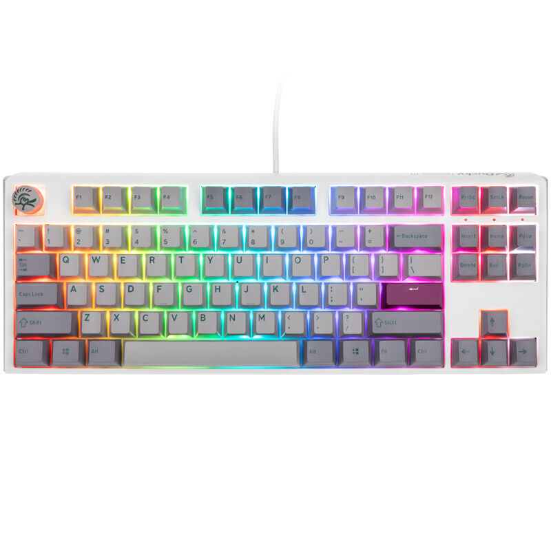 Ducky One 3 Mist Grey TKL gamingtastatur RGB bakside