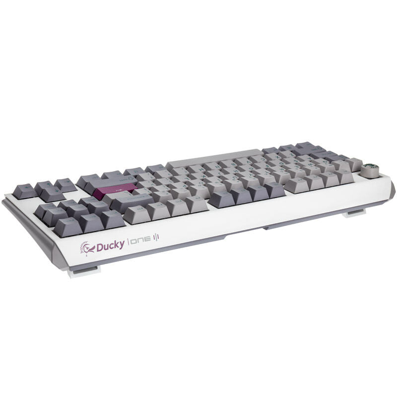 Ducky One 3 Mist Grey TKL gamingtastatur RGB detalj av tastaturknapper