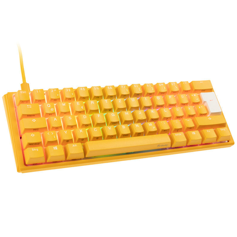 Ducky One 3 Yellow Mini gamingtastatur 60% RGB MX-Speed-Silver forfra