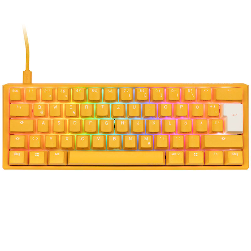 Ducky One 3 Yellow Mini gamingtastatur 60% RGB MX-Speed-Silver bakside