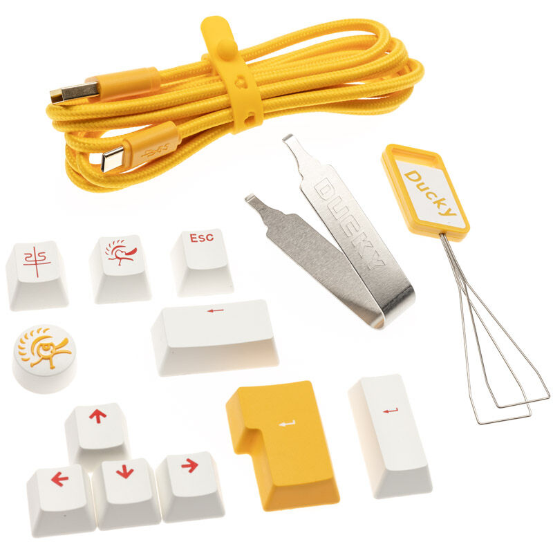 PBT-tastaturtaster på Ducky One 3 Yellow Mini gamingtastatur 60% RGB MX-Speed-Silver