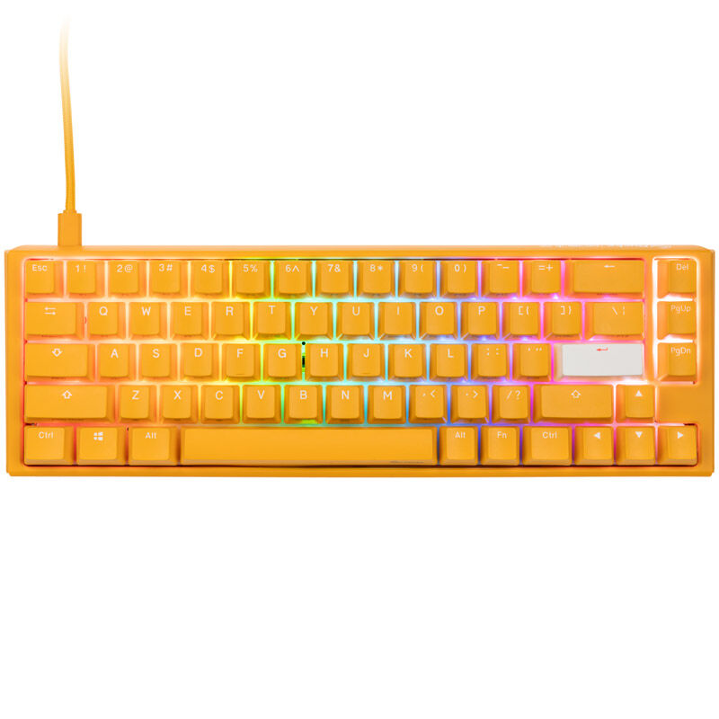 Ducky One 3 Yellow SF gamingtastatur bakside med USB-tilkobling