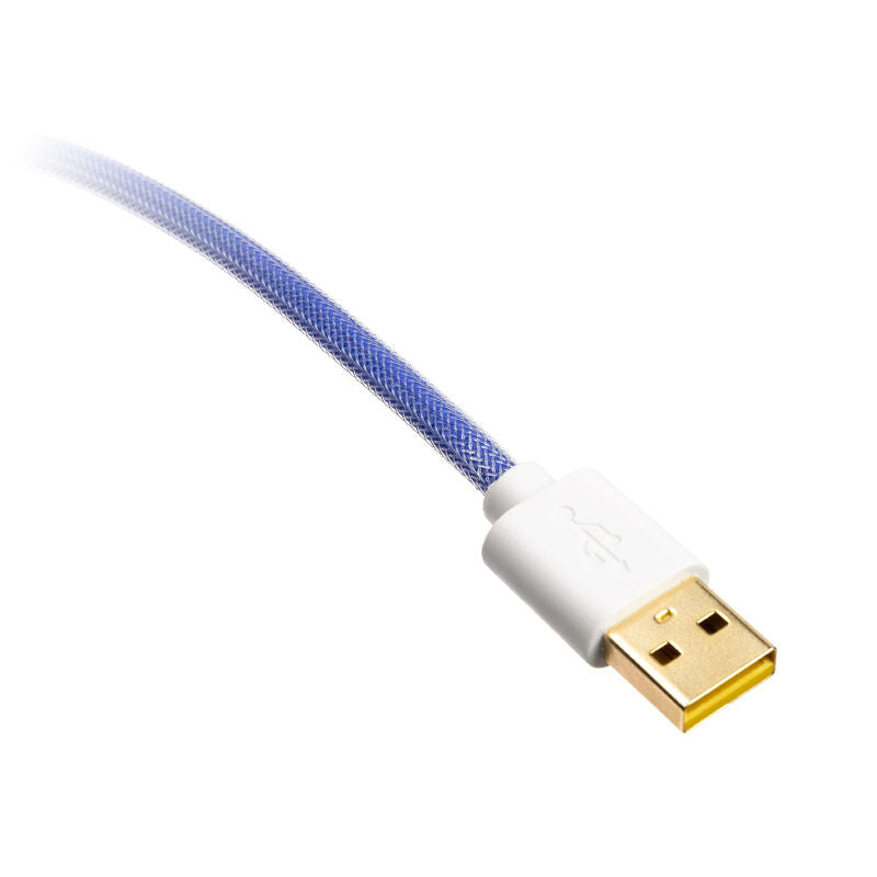 Ducky Premicord Afterglow spiralkabel USB-C til USB-A 1,8 m detalj av kontakt