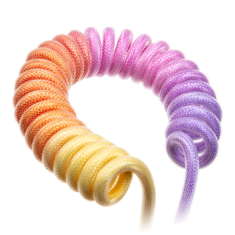 Ducky Premicord Afterglow spiralkabel USB-C til USB-A 1,8 m nærbilde av farge