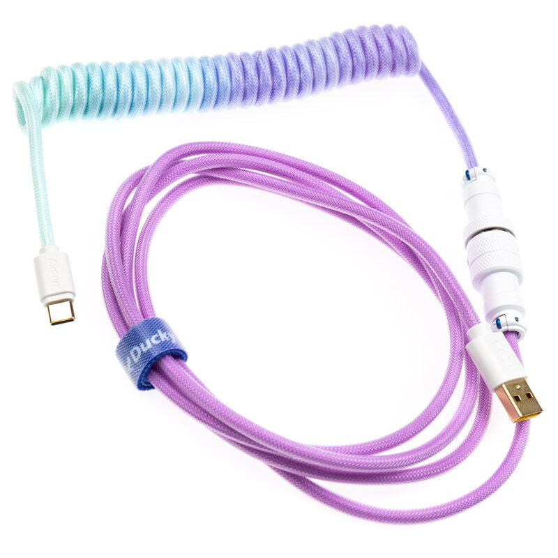 Ducky Premicord Azure spiralkabel USB-C til USB-A 1,8 m forfra