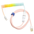 Ducky Premicord Cotton Candy spiralkabel USB-C til USB-A forfra