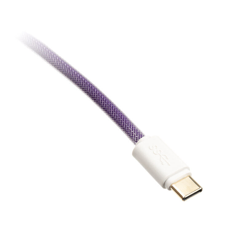 Montert Ducky Premicord Creator spiralkabel USB-C til USB-A 1,8 m på tastatur