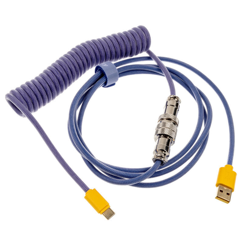 Ducky Premicord Horizon spiralkabel USB-C til USB-A 1,8 m forfra
