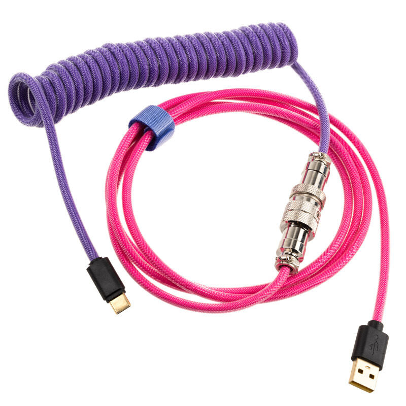 Ducky Premicord Joker spiralkabel USB-C til USB-A 1,8 m forfra