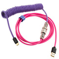 Ducky Premicord Joker spiralkabel USB-C til USB-A 1,8 m forfra