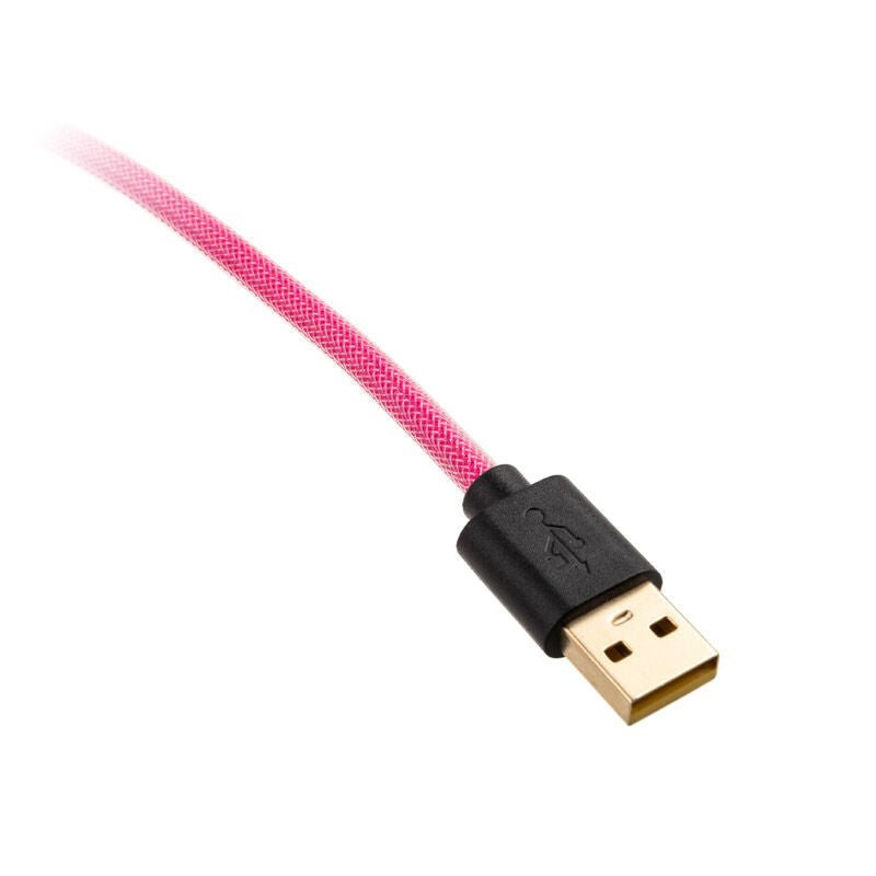 Detalj av Ducky Premicord Joker spiralkabel USB-C til USB-A 1,8 m