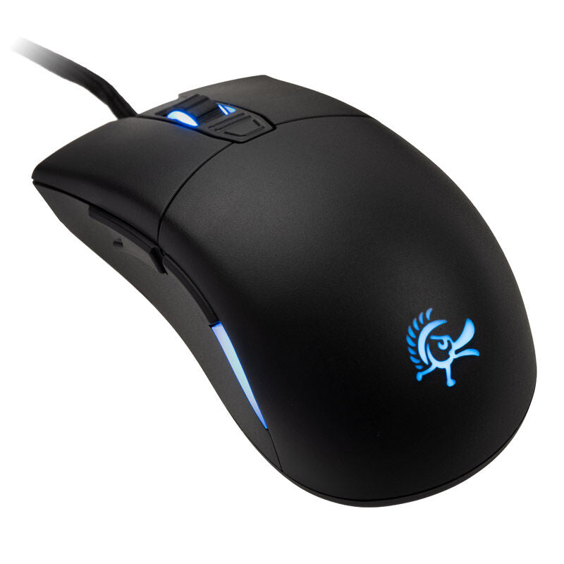 Ducky Secret M Retro gamingmus kablet 16000 DPI RGB svart forfra