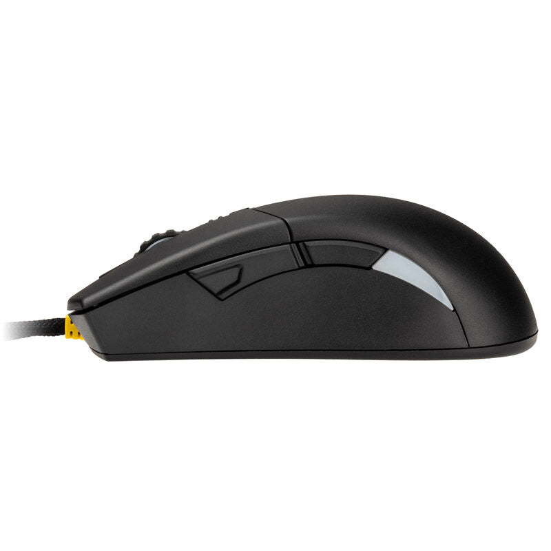 Ducky Secret M Retro gamingmus kablet 16000 DPI RGB svart montert på skrivebord