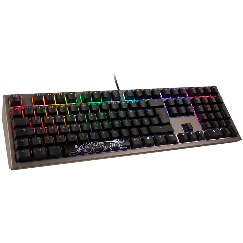 Ducky Shine 7 PBT gamingtastatur MX-Black RGB gunmetal forfra