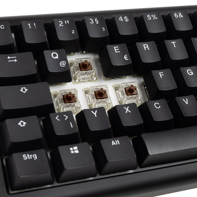 Ducky Tinker 65 gamingtastatur RGB MX-Brown nærbilde av tast