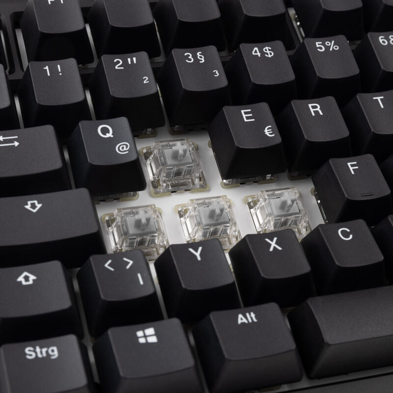 Ducky Tinker 75 gamingtastatur RGB MX-Speed Silver nærbilde av USB-C kabel