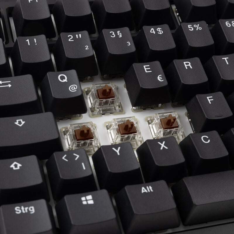Nærbilde av tastaturknapper på Ducky Tinker 75