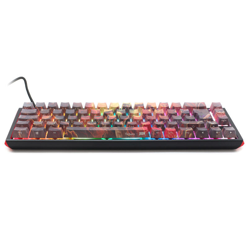 Detalj av Ducky x Doom One 3 SF gamingtastatur 65% RGB MX-Speed Silver med Slayer-motiv