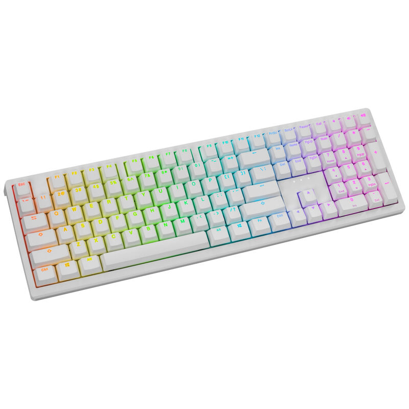 Ducky Zero 6108 Pure White trådløs gamingtastatur forfra