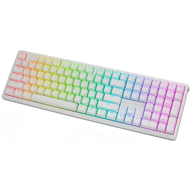 Ducky Zero 6108 Pure White trådløs gamingtastatur detalj av taster
