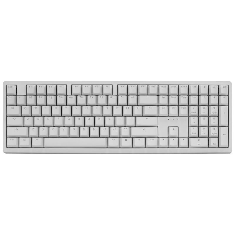 Detalj av Cherry MX2A Red svitsjer på Ducky Zero 6108 Pure White
