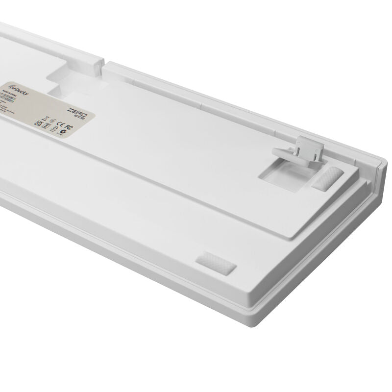 Sideprofil av Ducky Zero 6108 Pure White trådløs gamingtastatur
