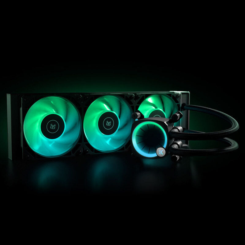EK Water Blocks Nucleus AIO CR360 Lux D-RGB vannkjøling hvit bakside