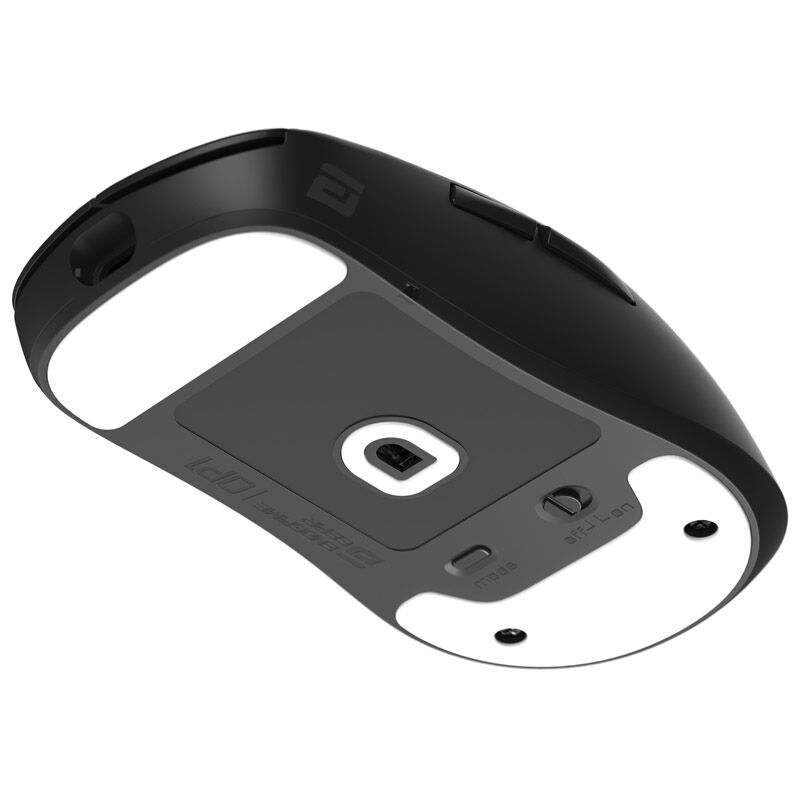 Nærbilde av Endgame Gear OP1 museskates 99,5% PTFE hvit single sett