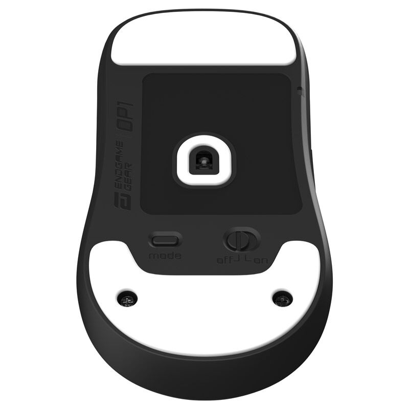 Montert Endgame Gear OP1 museskates 99,5% PTFE hvit single sett på mus