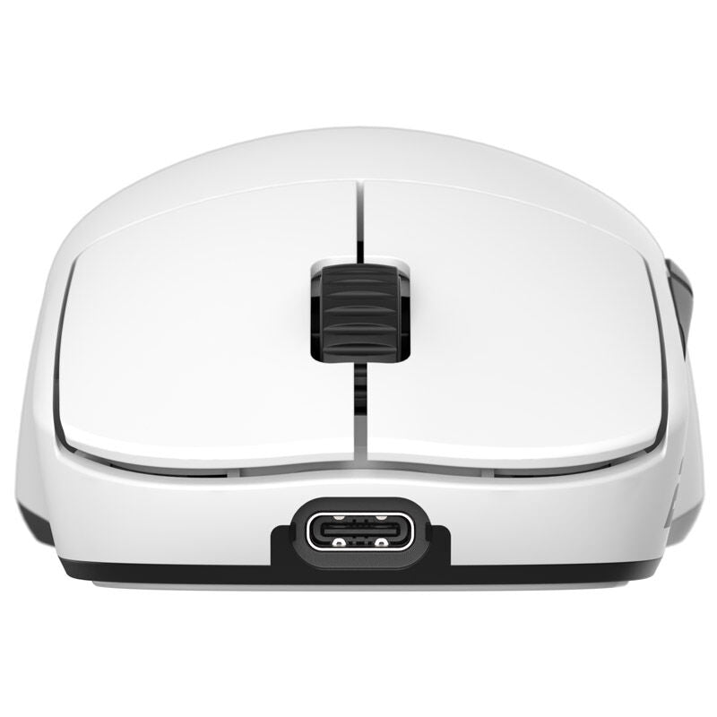 Nærbilde av Endgame Gear OP1we trådløs gamingmus hvit knapper