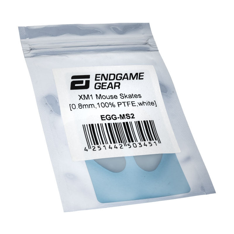 Detalj av Endgame Gear XM1 museskates 100% PTFE hvit