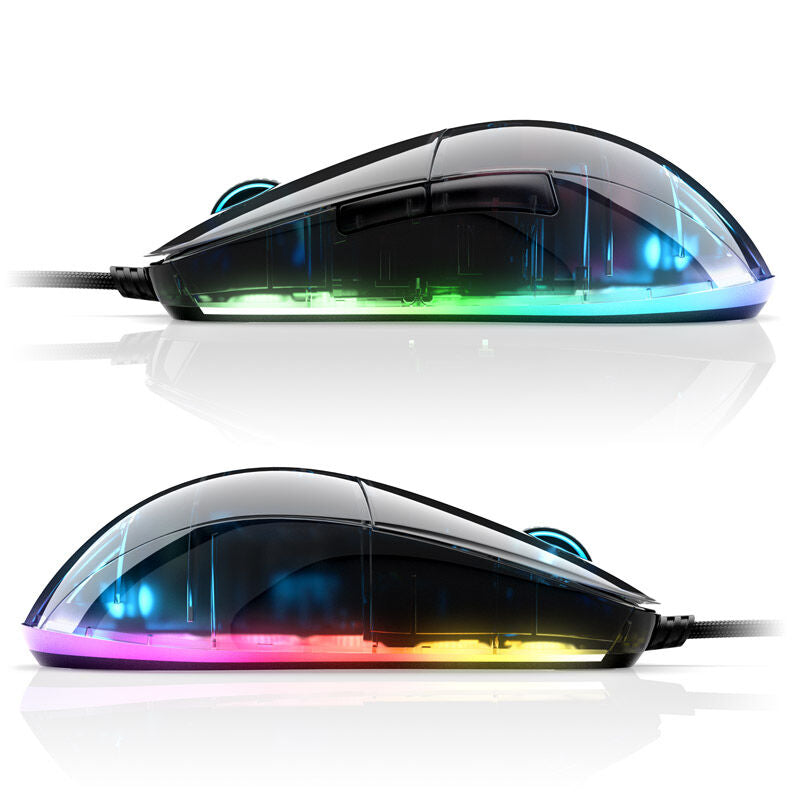 Endgame Gear XM1 RGB gamingmus Kailh GM 4.0 16000 DPI hvit montert på skrivebord