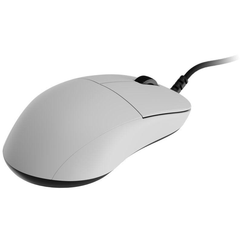 Nærbilde av knappene på Endgame Gear XM2 8K kablet gamingmus hvit frost