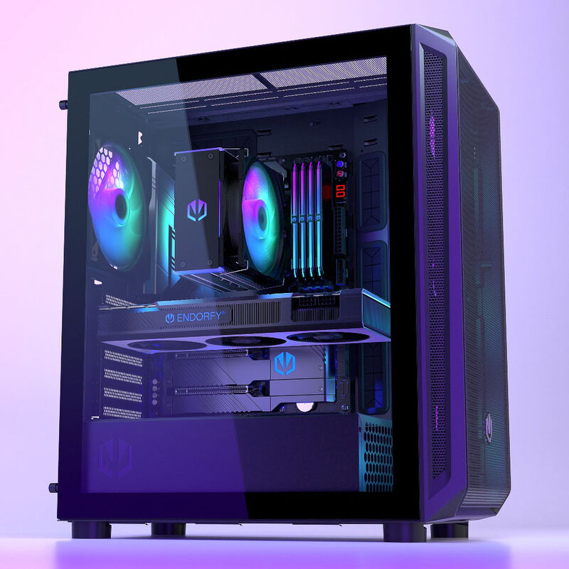 Endorfy Arx 500 ARGB kabinett midtårn ATX bakside