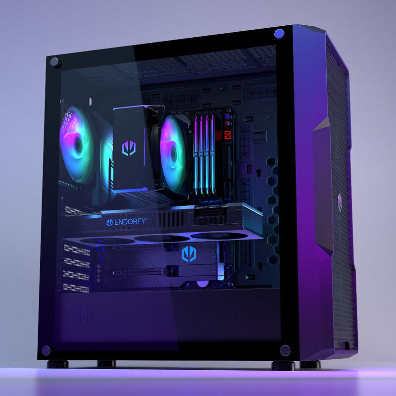 Endorfy Regnum 400 ARGB kabinett midtårn ATX herdet glass svart bakside