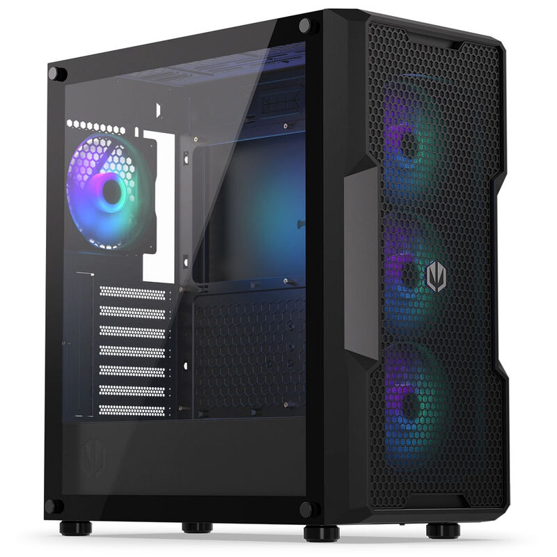 Endorfy Regnum 400 ARGB kabinett midtårn ATX herdet glass svart forfra