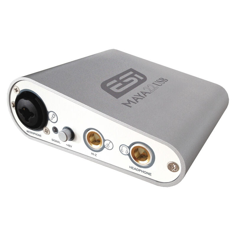 ESI MAYA22 USB lydgrensesnitt for mikrofon og instrument forfra