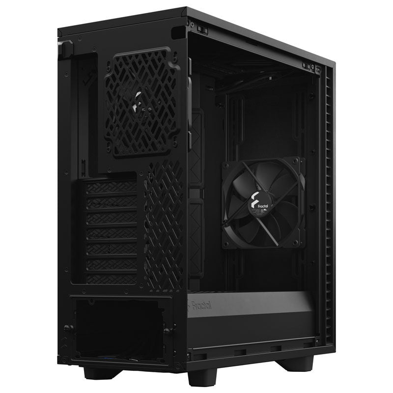 Fractal Design Define 7 Compact kabinett midtårn stillegående svart med åpnet sidepanel