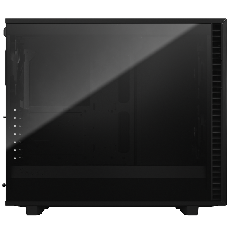 Nærbilde av herdet glass sidepanel på Fractal Design Define 7 Dark TG