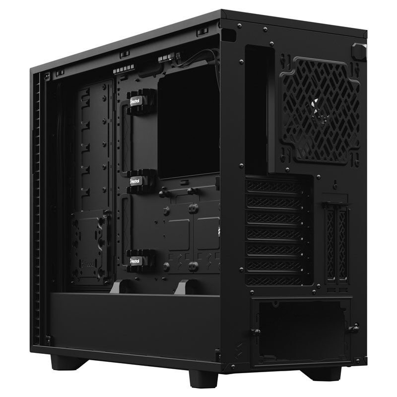 Oversikt av Fractal Design Define 7 kabinett svart innside