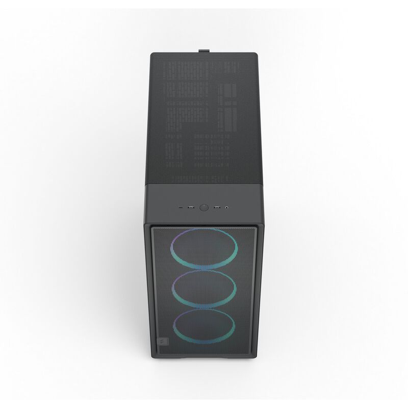 Nærbilde av ARGB-vifter i Fractal Design Epoch XL Black RGB TG kabinett