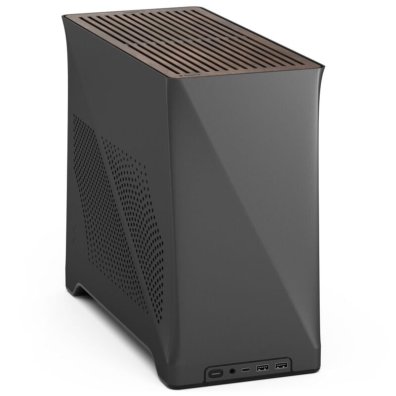 Fractal Design Era 2 Mini-ITX kabinett valnøttpanel grå forfra