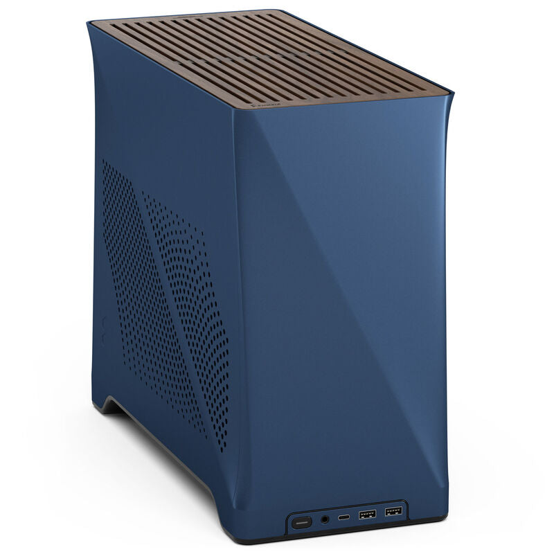 Fractal Design Era 2 Mini-ITX kabinett valnøttpanel blå forfra