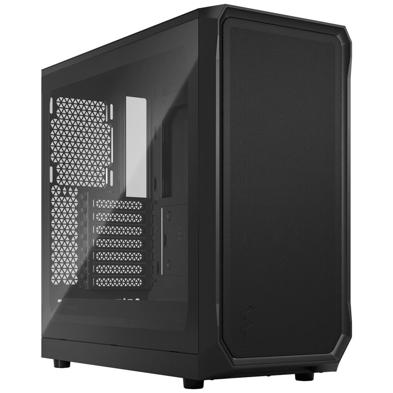 Fractal Design Focus 2 Black TG Clear Tint kabinett forfra