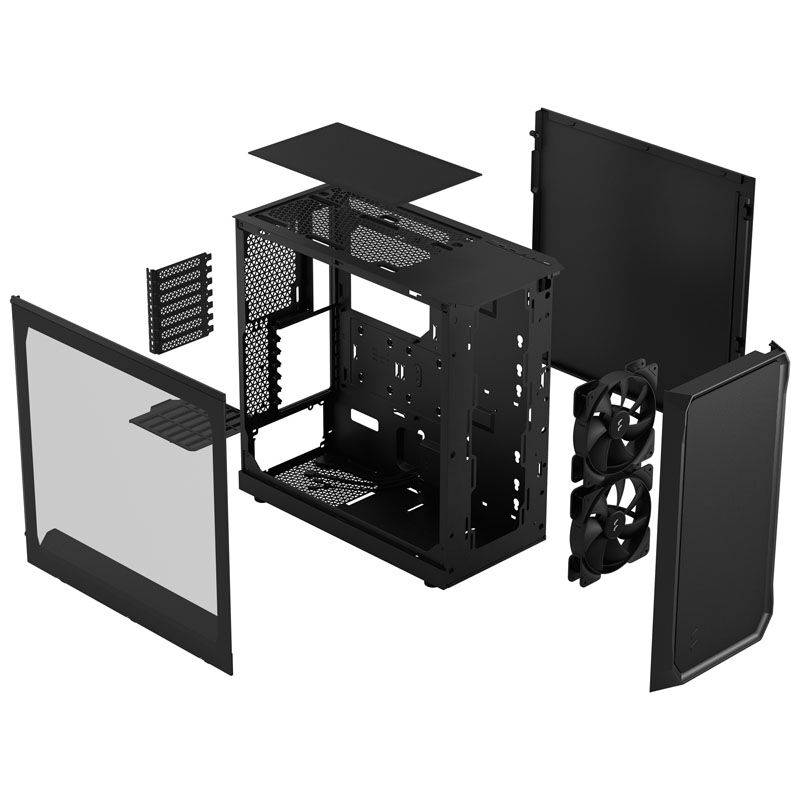 Fractal Design Focus 2 Black TG Clear Tint kabinett oversikt bilde