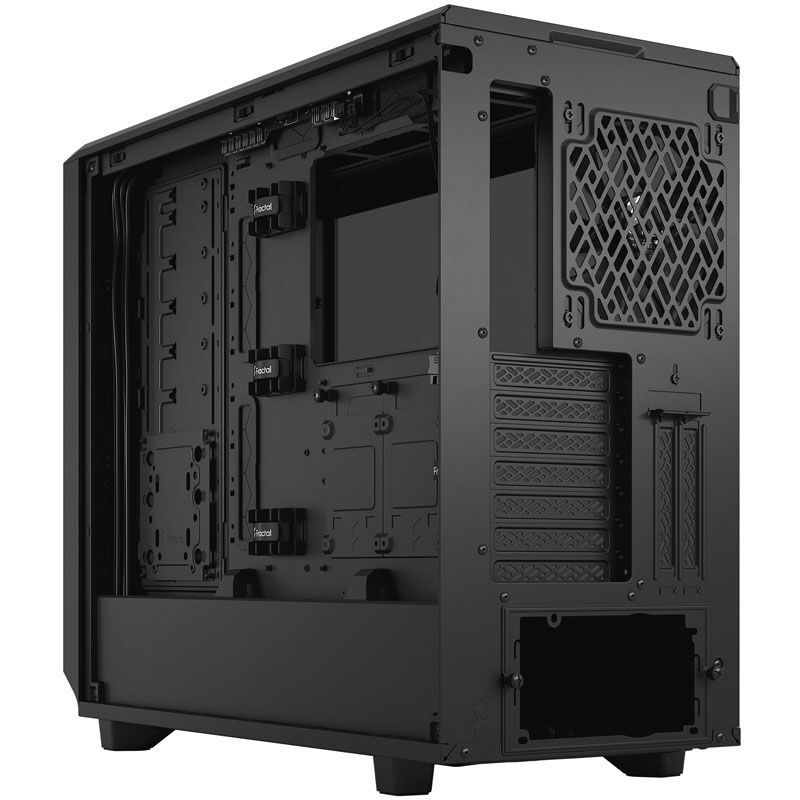 Oversikt over kabinettets innside i Fractal Design Meshify 2 Black TG