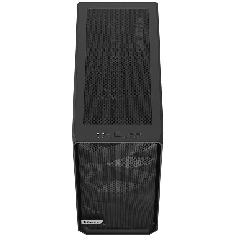 Montert vifte og kjøling i Fractal Design Meshify 2 Black TG kabinett